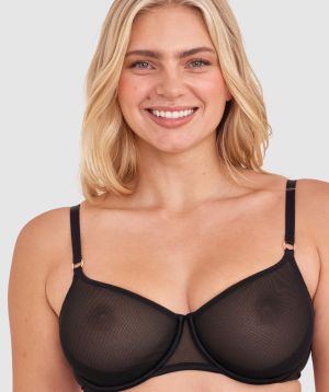 Sexy Basics Underwire Balconette Bra - Black