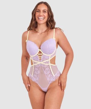 Phoebe Push Up Bodysuit - Purple