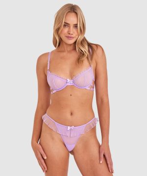 Night Games Com-pleat Me Unlined & String Set - Light Purple