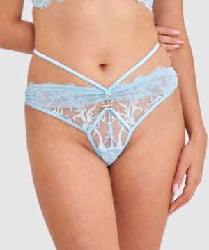Vamp Promise Me High Leg Brazilian Knicker - Pale Blue