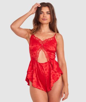 Rosalie Playsuit - Dark Red