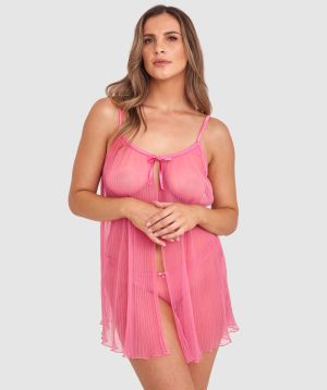 Night Games Sweetie Pie Babydoll Set - Pink
