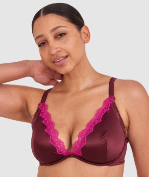 Paris Unlined Bra - Dark Rust/Magenta