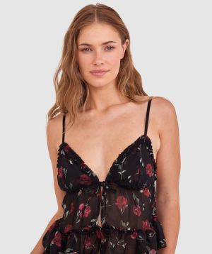 Elain Cami - Print Floral/Black