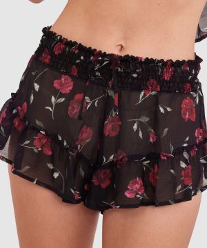 Elain Short - Print Floral/Black