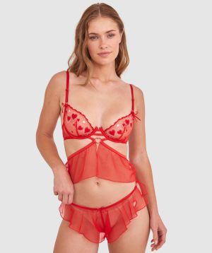 Night Games Oh La La Unlined Cami - Light Red