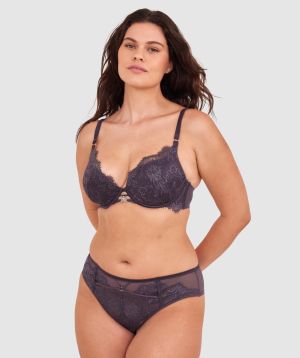 Ingrid High Waist Brazilian Knicker - Dark Grey