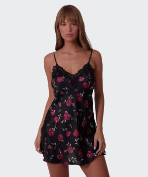Bethany Slip - Print Floral/Black
