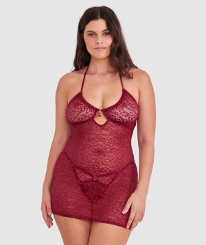 Night Games Cherry Delight Slip - Berry