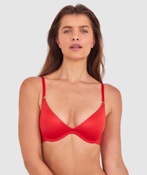 Sexy Basics Push Up Scoop-Dark Red