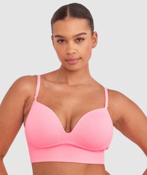 Rib Basics Push Up Wirefree - Pink