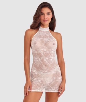 Night Games Class Act Mini Dress - Ivory