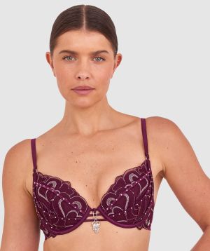 Vamp Love Hurts Push Up Bra - Berry