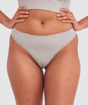 Rib Basics G String - Grey