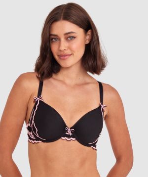Bronte Lightly Lined Bra - Black/Light Pink