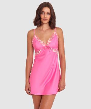 Arla Short Slip - Pink/Light Yellow