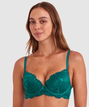Frankie Push Up Bra - Dark Green