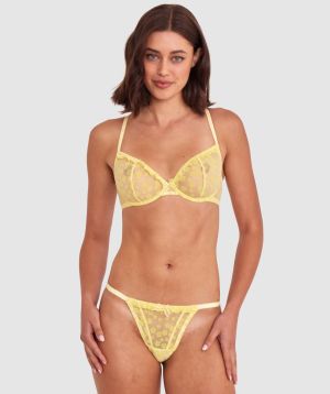 Mila Underwire And String Set - Light Yellow