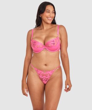 Vamp Pink Passion High Leg String - Pink