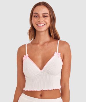 Sary Bralette - Ivory/Pink