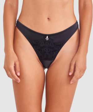 Rosaria High Leg G String - Black
