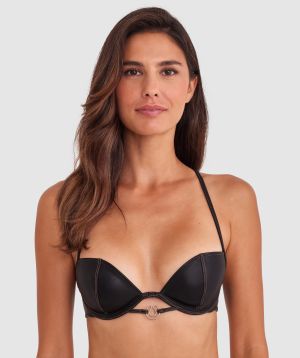 Night Games Slick Delight Unlined Bra - Black