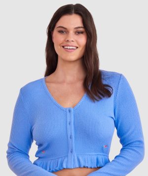 Zoe Long Sleeve Cardi - Blue