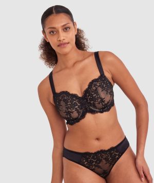 Sienna Brazilian Knicker - Black/Nude