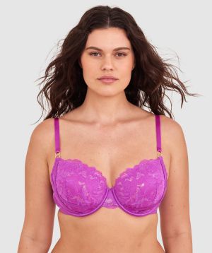 Narelle Lightly Lined Balconette Bra - Purple