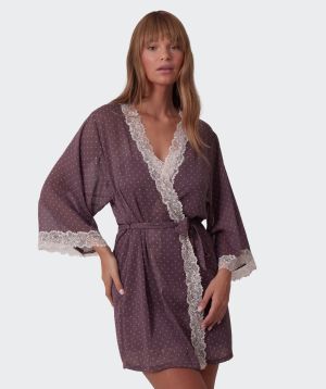 Elspeth Short Wrap - Print Spot/Grey