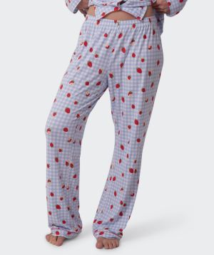 Strawberry Patch Long Pant - Light Blue