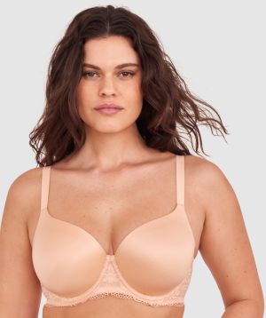 Body Bliss Lace Longline Bra - Light Coral