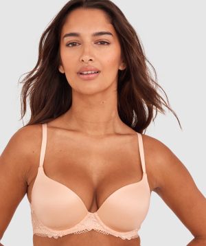 Body Bliss Lace Lightly Lined Bra - Light Coral