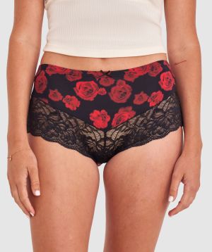Faith Full Brief Knicker - Floral Print/Black