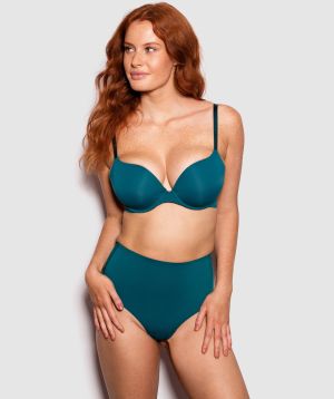 Smooth Sensation High Waist V String Knicker - Teal
