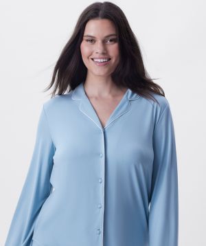 Emilia Long Sleeve Top - Light Blue