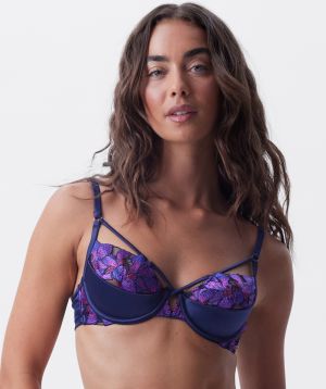 Vamp Follow My Lead Push Up 1/4 Cup Bra - Navy