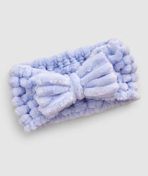 Rose Bow Headband - Pale Blue