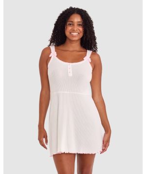 Sary Short Slip - Ivory/Pink