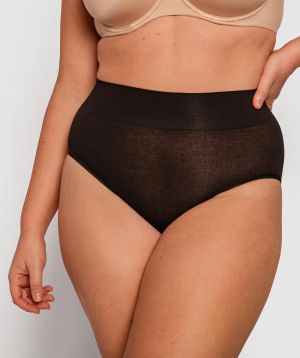 Jockey Skimmies Hi Cut Full Brief - Black