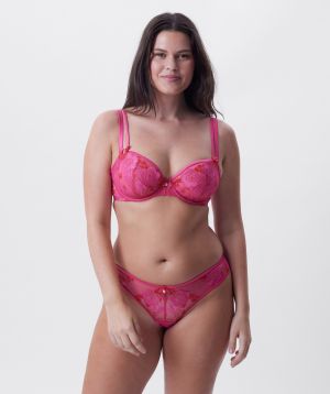 Enchanted Botanika Unlined Plunge Bra - Hot Pink