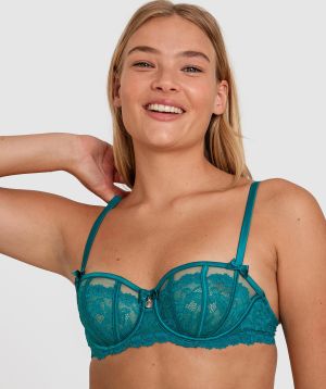 Bethany Underwire Bra - Teal/Nude