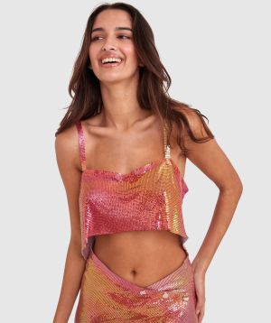 Night Games Ultra Shimmer Top - Pink