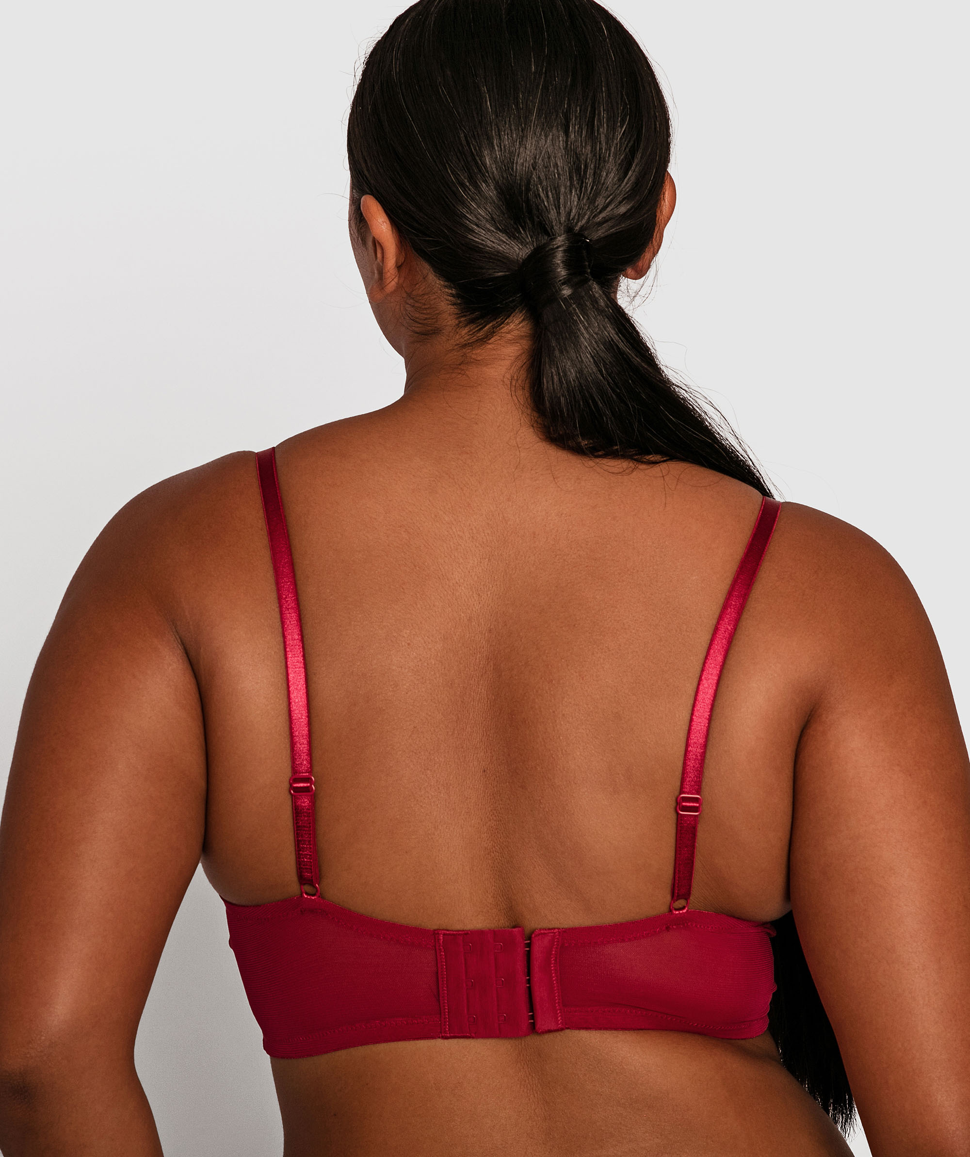 Dotty Push Up Bra -  Dark Red