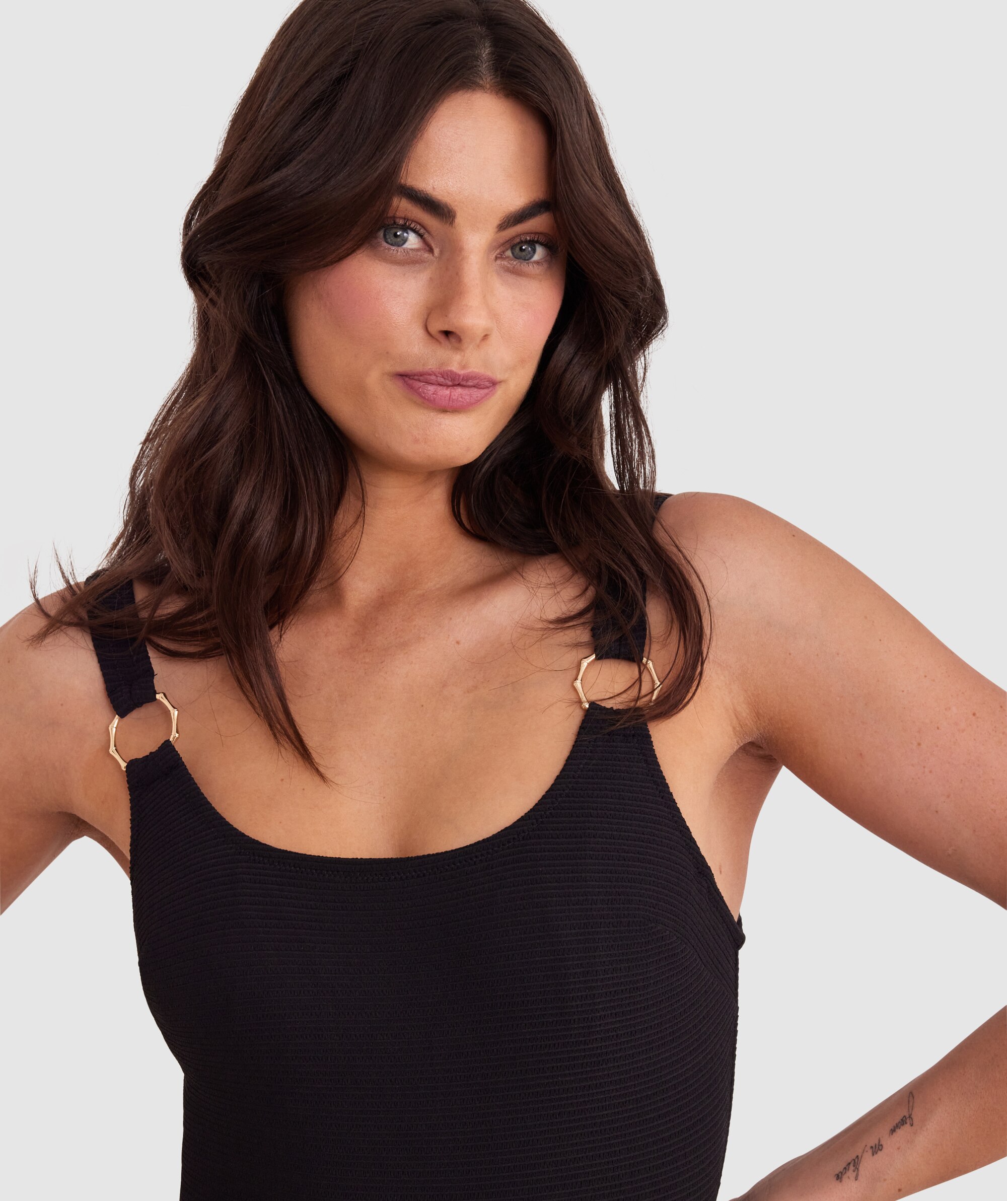 Bras N Things Bliss Swim New Wave Double Push Up Top Black