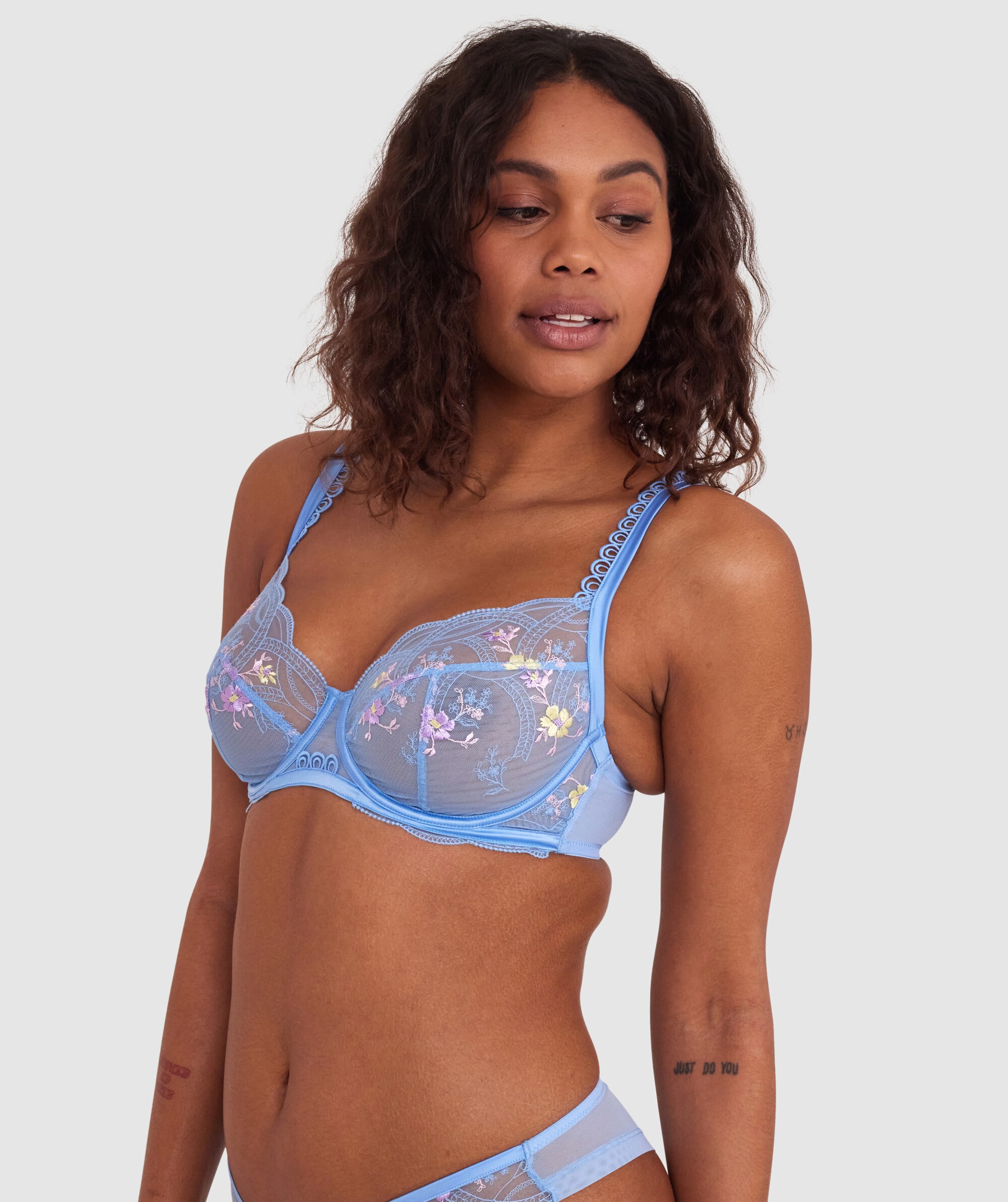 Enchanted Florentine Full Cup Underwire Bra - Sky Blue