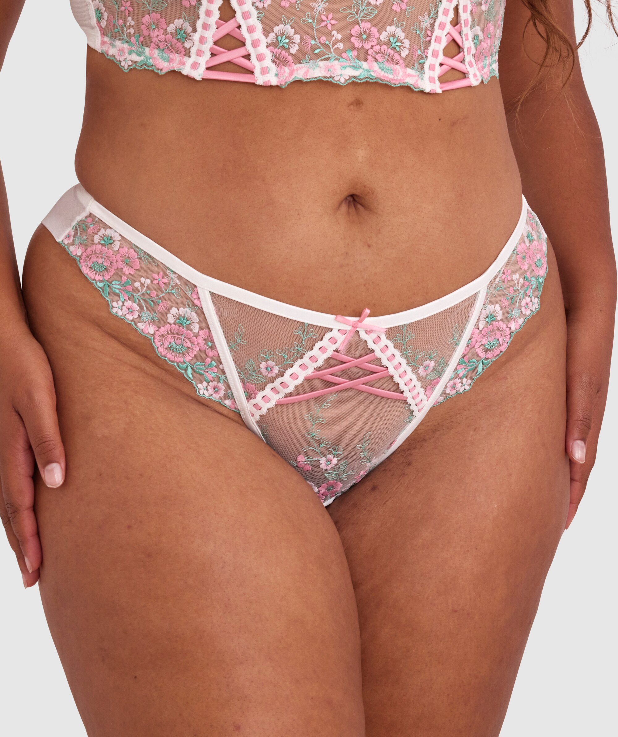 Enchanted Secret Garden Brazilian Knicker - Ivory