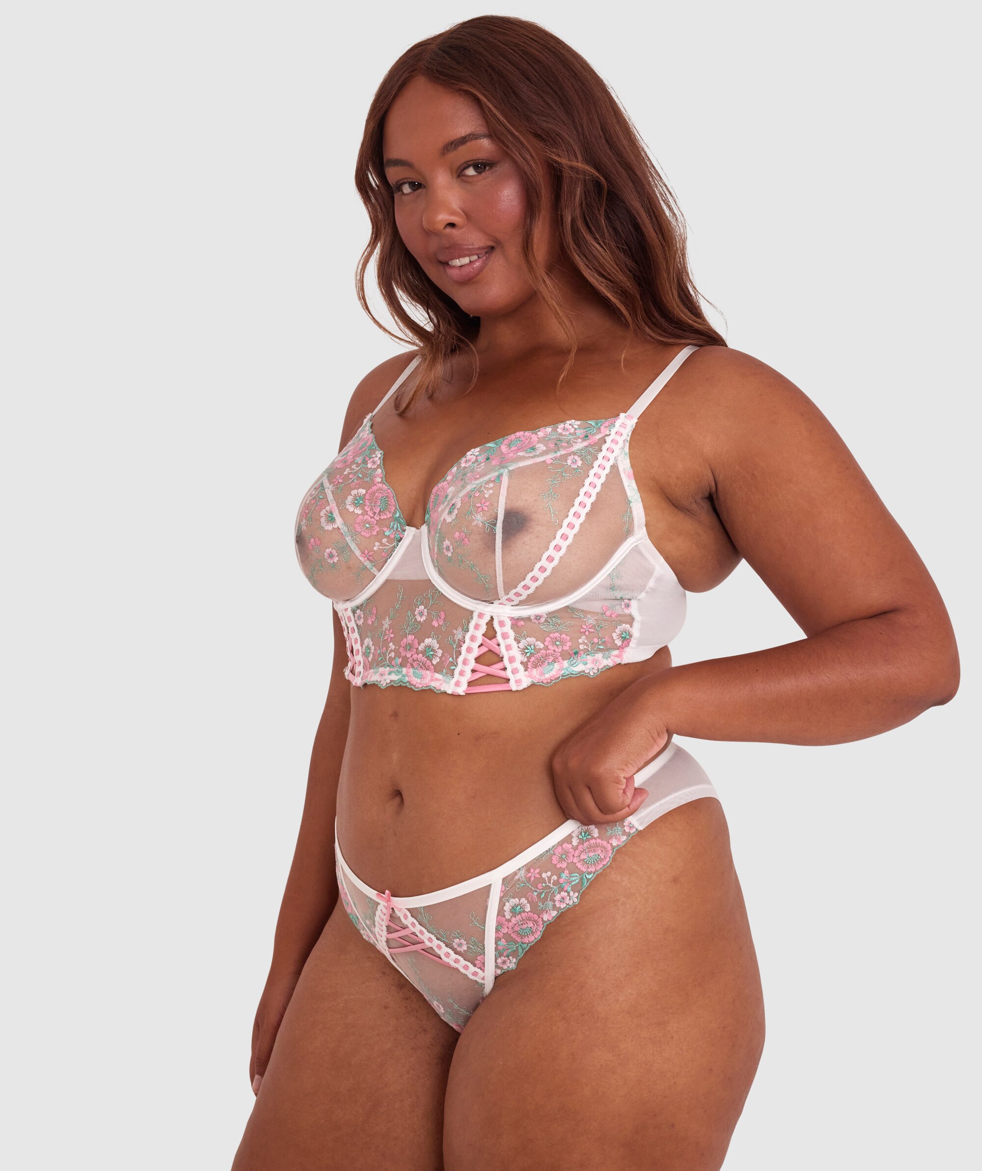 Enchanted Secret Garden Brazilian Knicker - Ivory