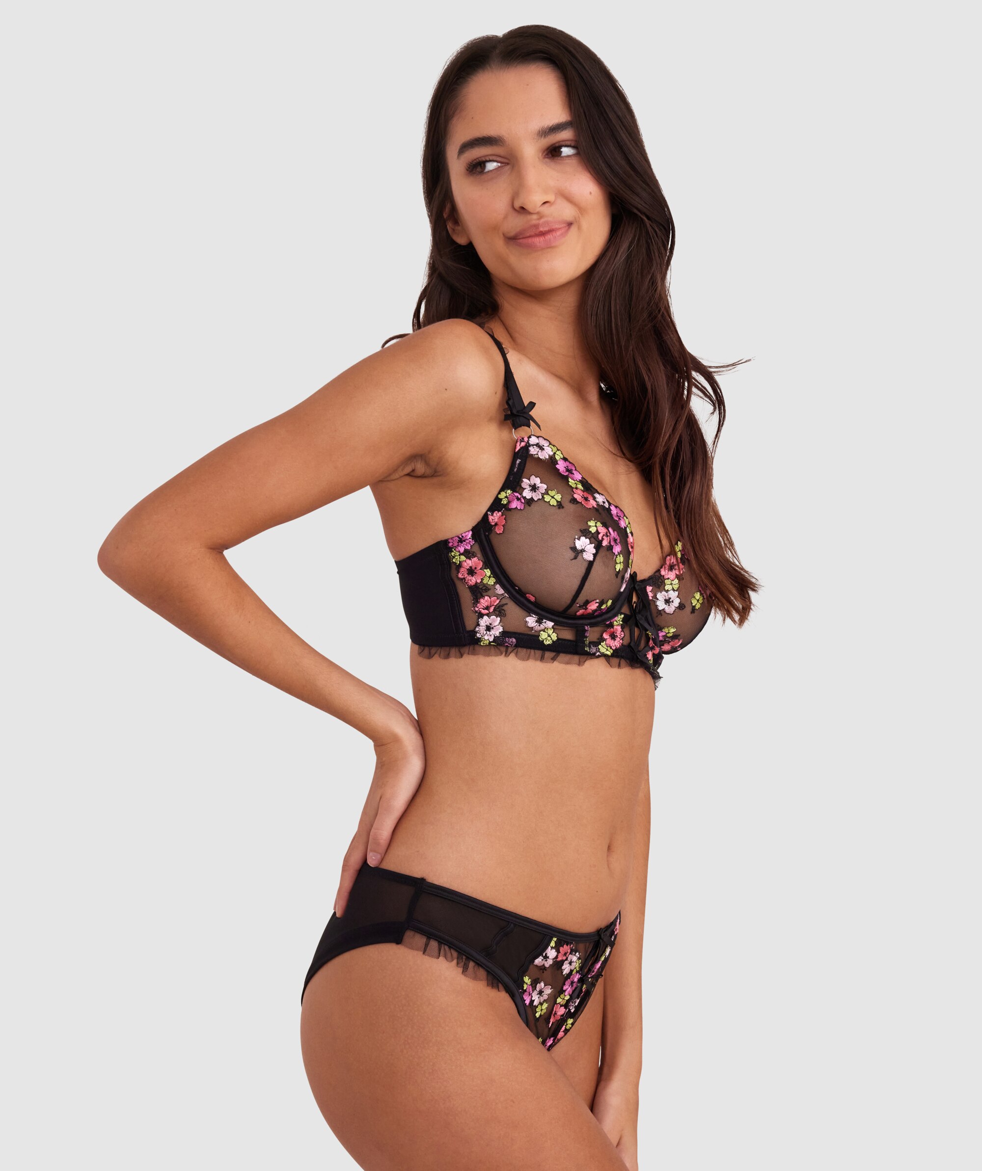 Enchanted Wilde Flower Underwire Bra - Black