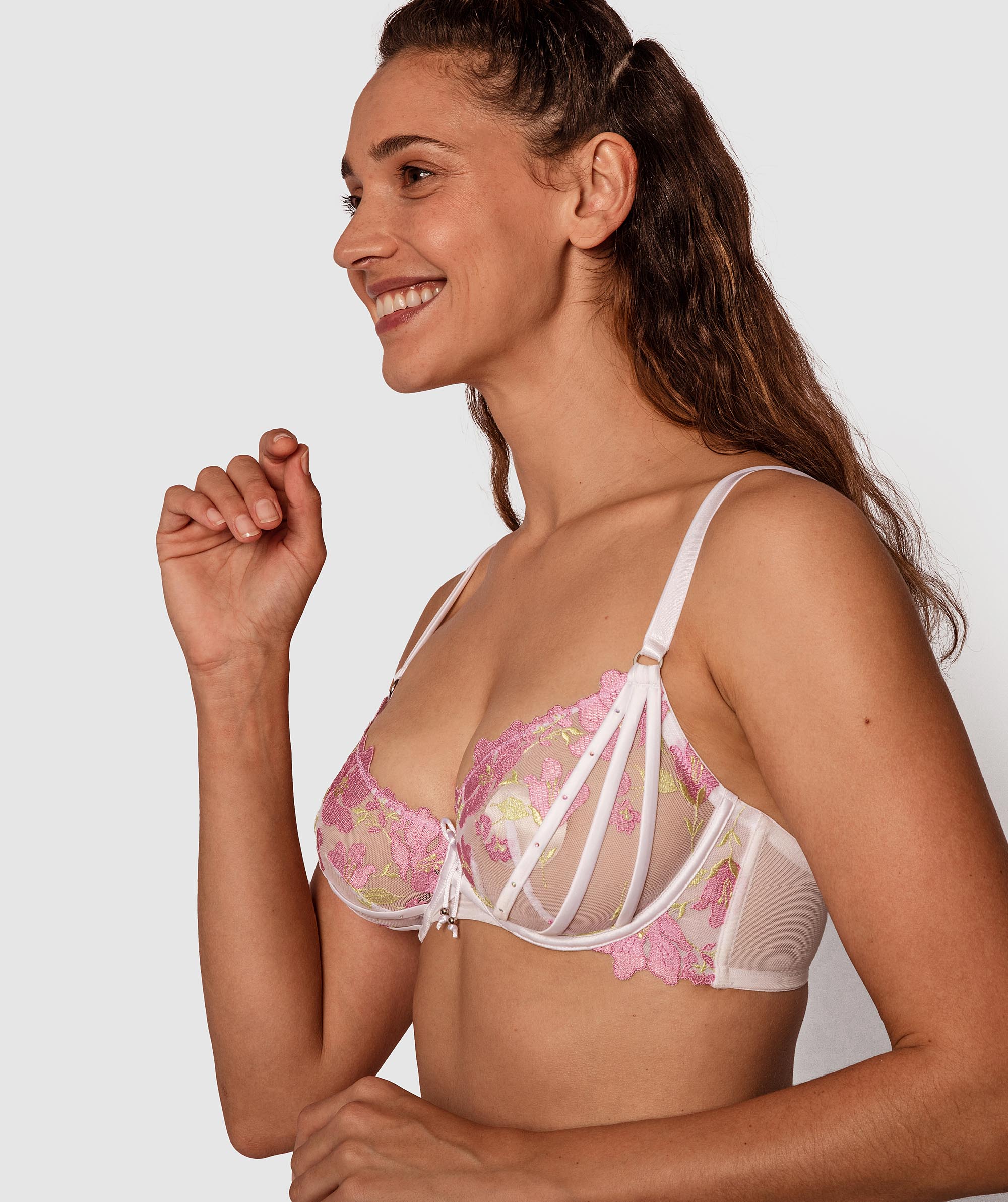 Enchanted Monets Garden Underwire Bra - Multi Colour/White